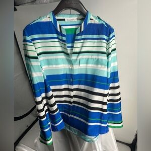 Calvin Klein Striped Blouse Size L